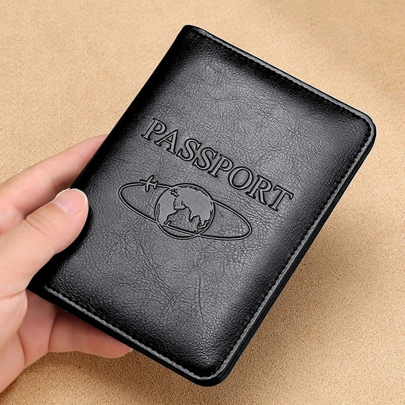 Leather Passport Cover - Unisex lederen paspoorthoes RFID-blokkerende herenpaspoorthouder ID-kaarthouder