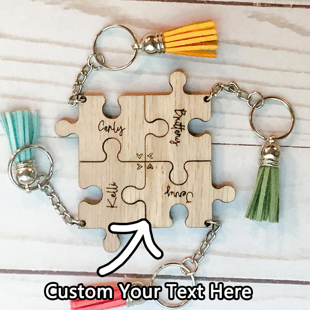 Personalized Engraved Gift - Aangepaste sleutelhanger - gepersonaliseerde PMMA puzzelvorm