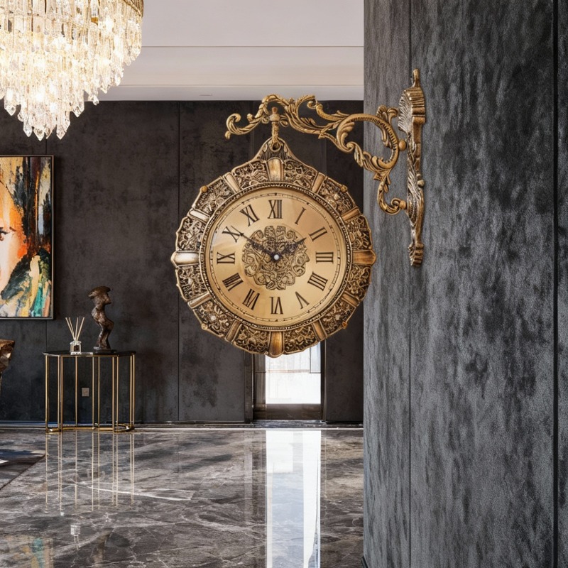 Luxury Lifestyle Aesthetics - Nordic Retro Woonkamer Wandklok Stil Dubbelzijdig