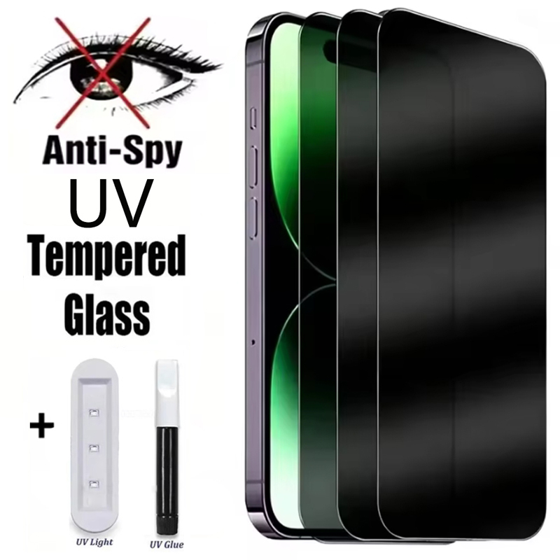 Huawei Mate 60 - UV-lijm Privacy Gehard Glas voor Huawei