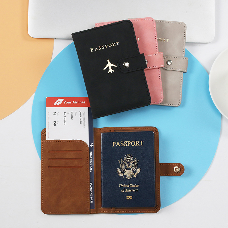 Leather Passport Cover - 1-delige reispasjeshouder voor meerdere kaarten, ID's,