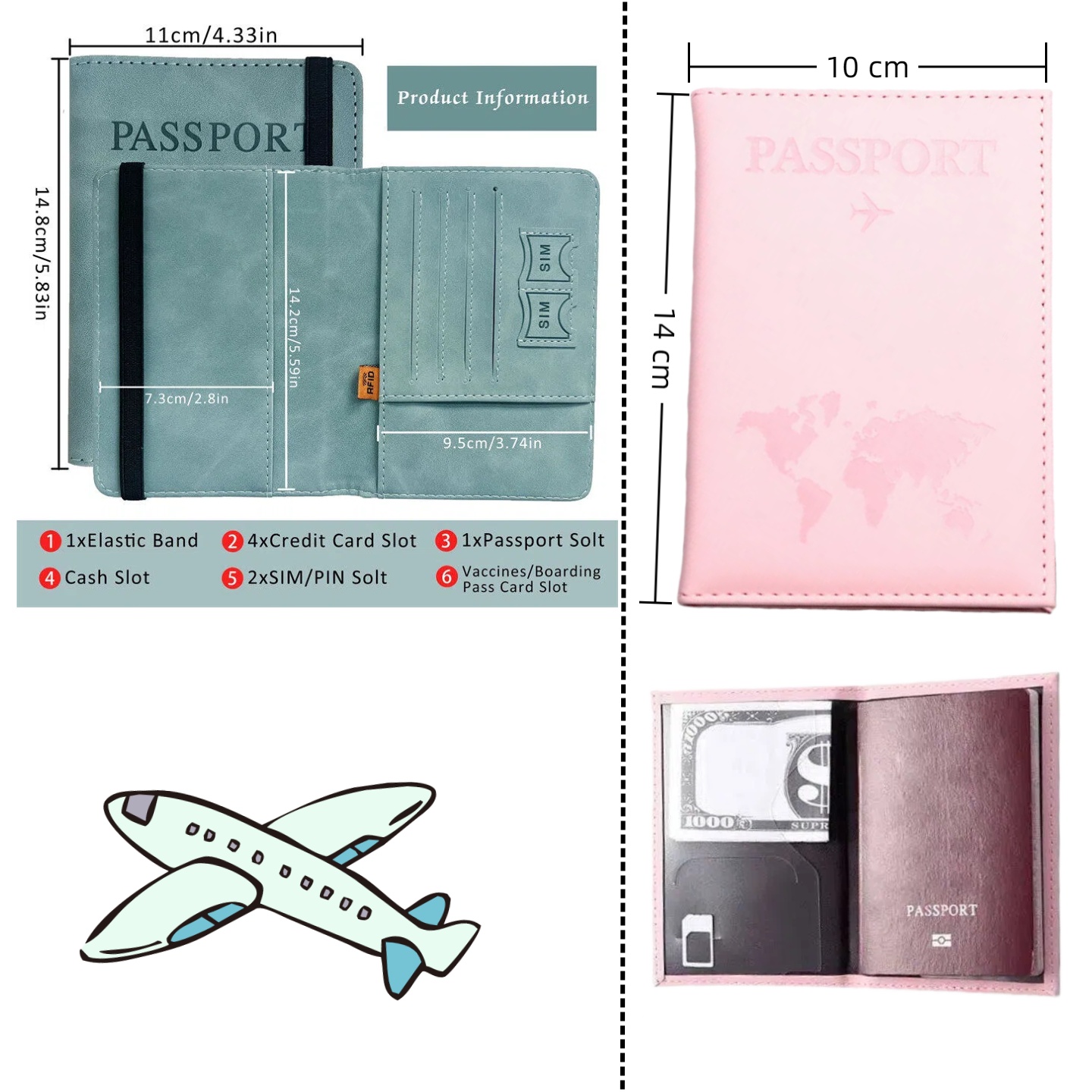 Leather Passport Cover - Vintage RFID-paspoorthoes voor dames en heren