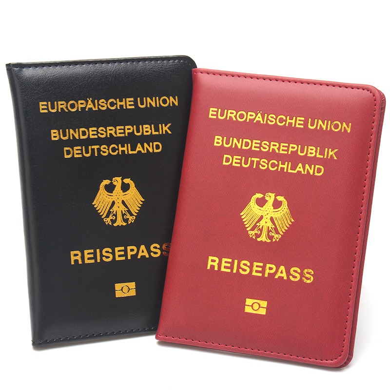 Leather Passport Cover - Duitsland Paspoorthoes Dames Roze Duitse paspoorthouder