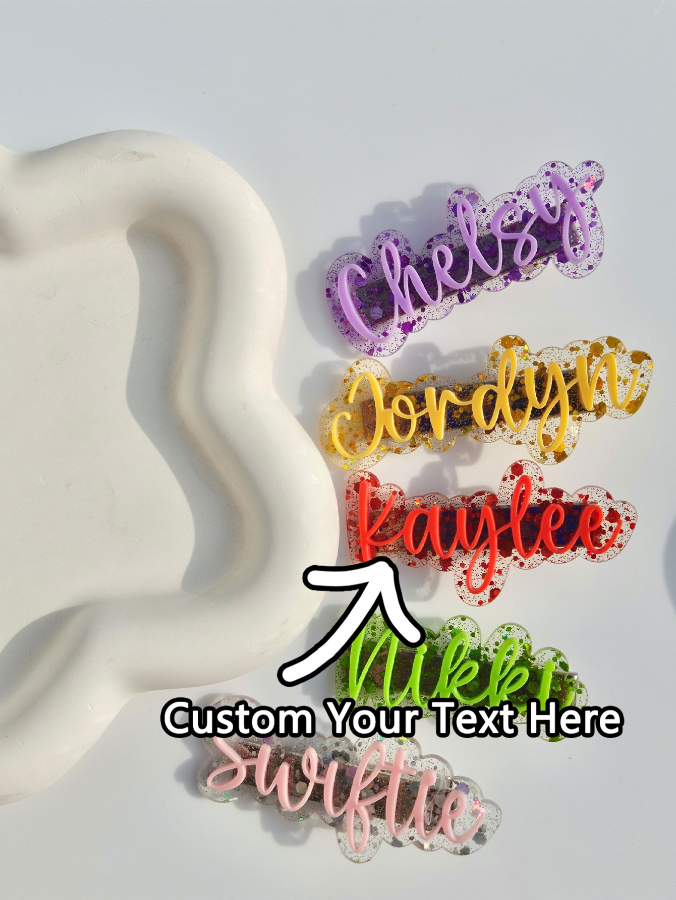 Personalized Engraved Gift - 1PC aangepaste haarclip - gepersonaliseerde PMMA
