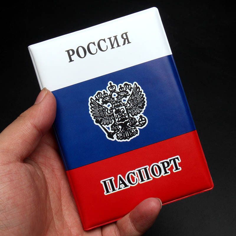 Leather Passport Cover - Russische vlag paspoorthoes PVC-hoes voor paspoorten
