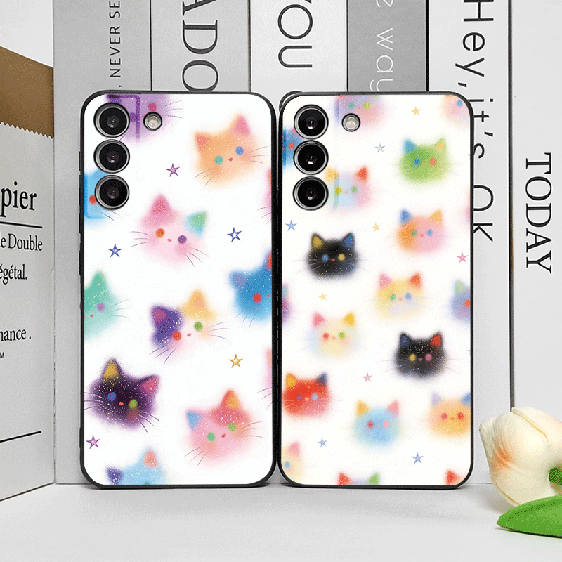 Huawei Mate 60 - Grappige graffiti kleurrijke kattenkop geprinte telefoonhoes