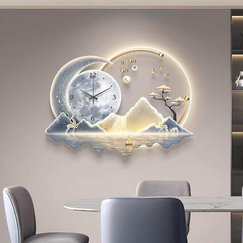 Kunstmuurschildering Led-klok  - Luxury Lifestyle Aesthetics recensie en prijs