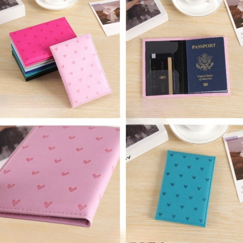 Leuke hartprint paspoorthoes r - Leather Passport Cover recensie en prijs